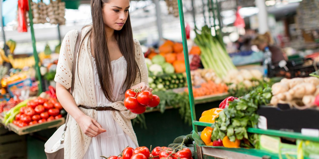 Young woman on the market