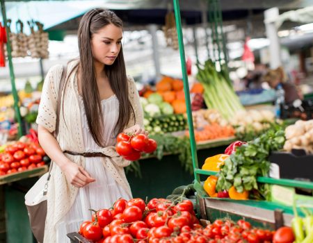 Young woman on the market