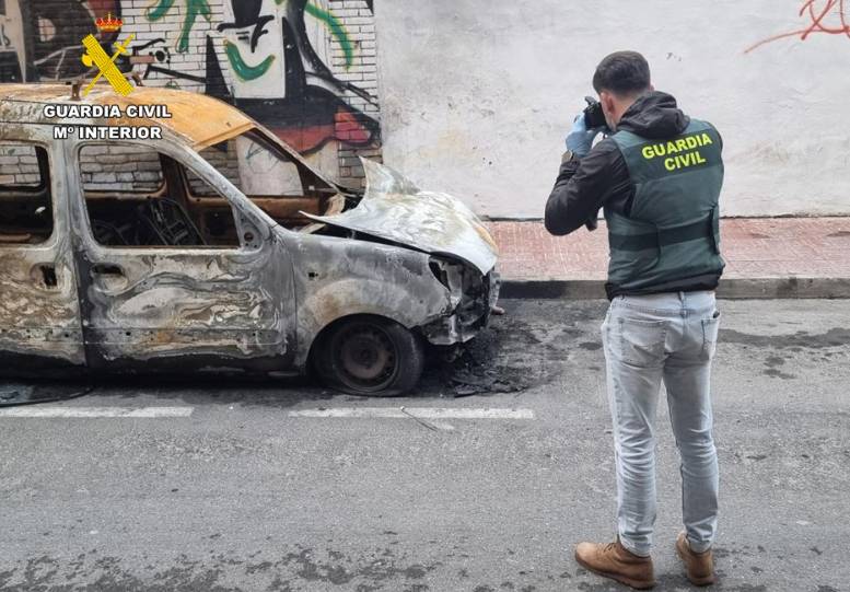 Guardia Civil car fire Torrevieja