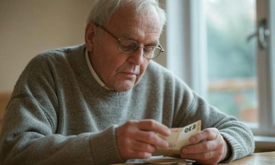 Pensioner counting money