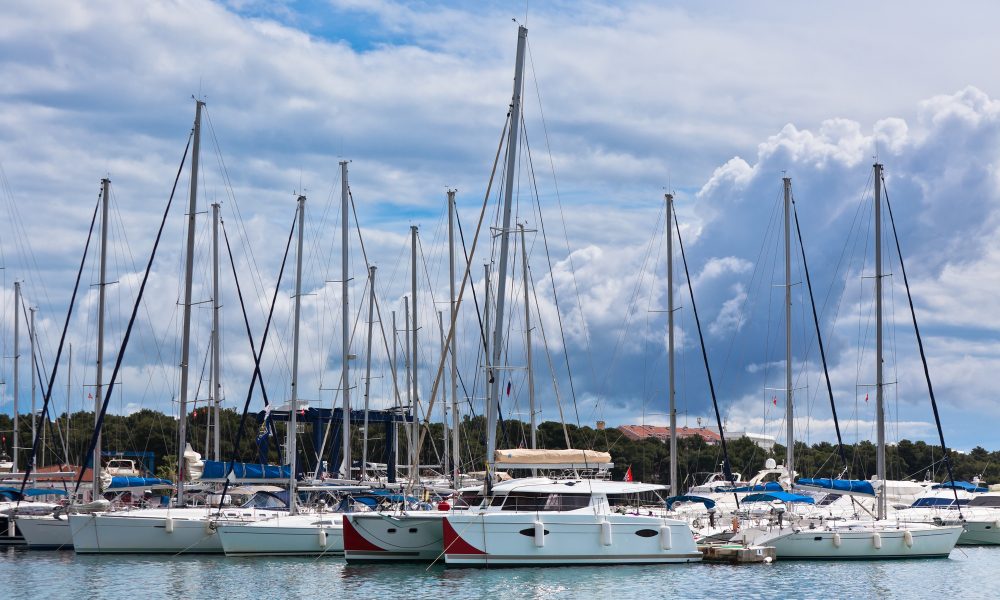 Yachts in marina