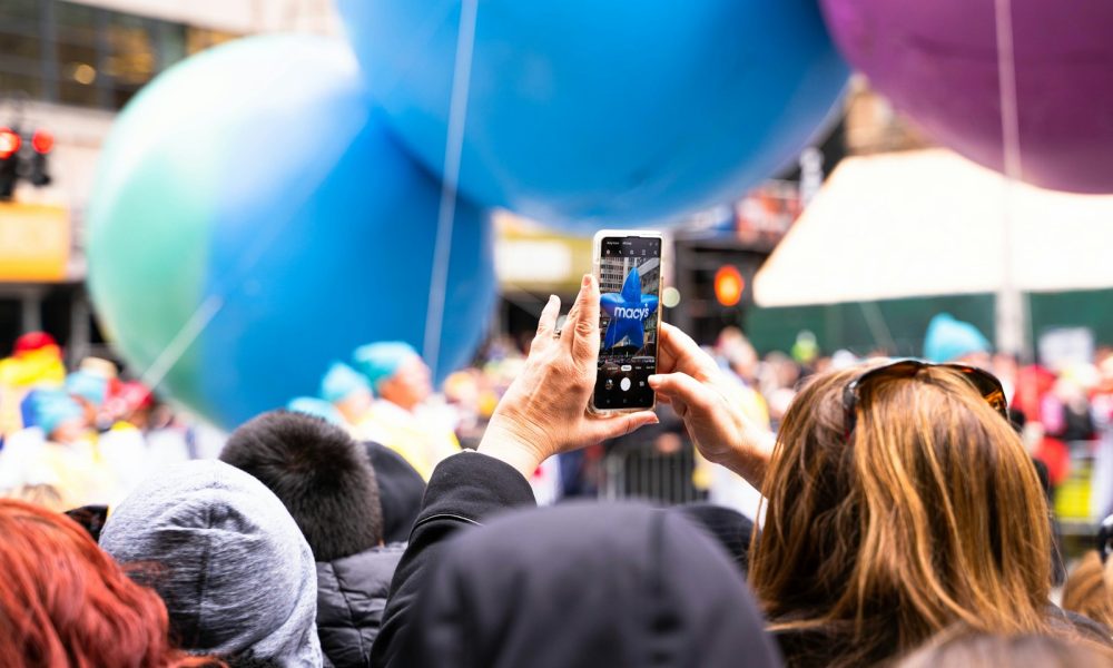 person holding Android smartphone