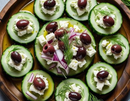 Mediterranean Cucumber & Feta Bites