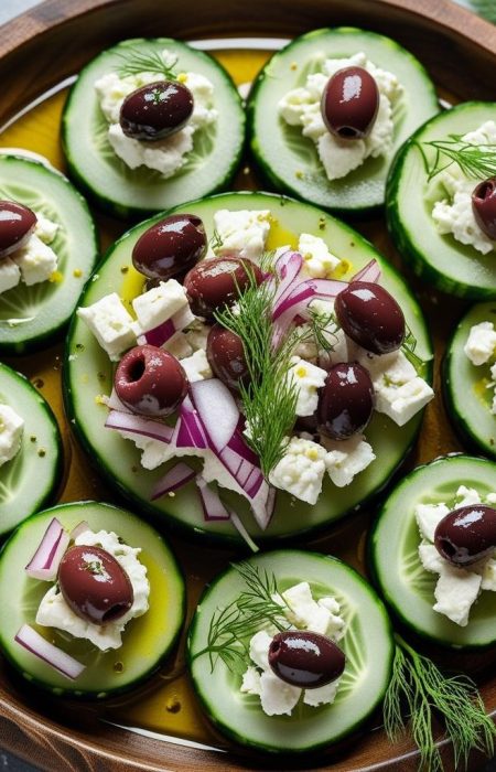 Mediterranean Cucumber & Feta Bites