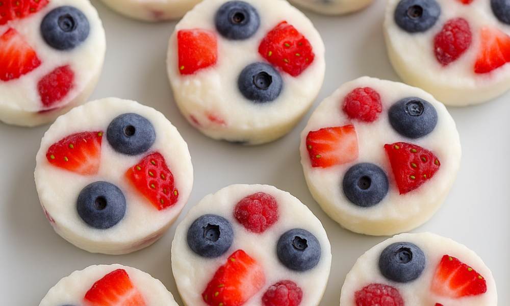 Yoghurt Berry Frozen Bites. Perfect summer treats.