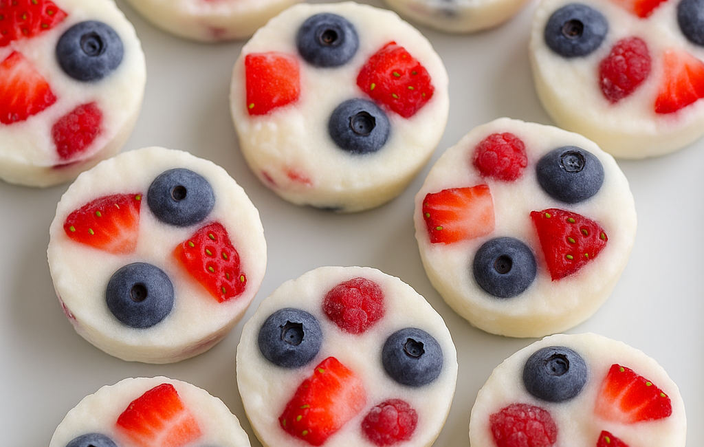 Yoghurt Berry Frozen Bites. Perfect summer treats.