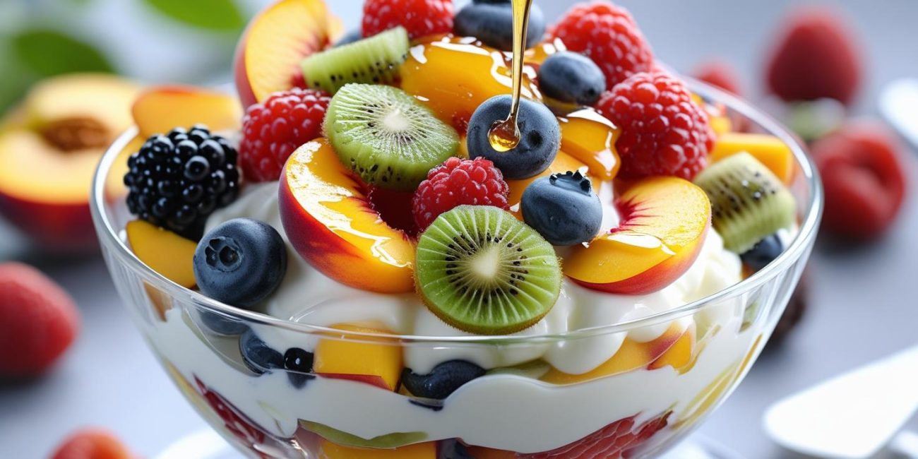 Summer Fruit Sundae with Greek Yoghurt and Honey