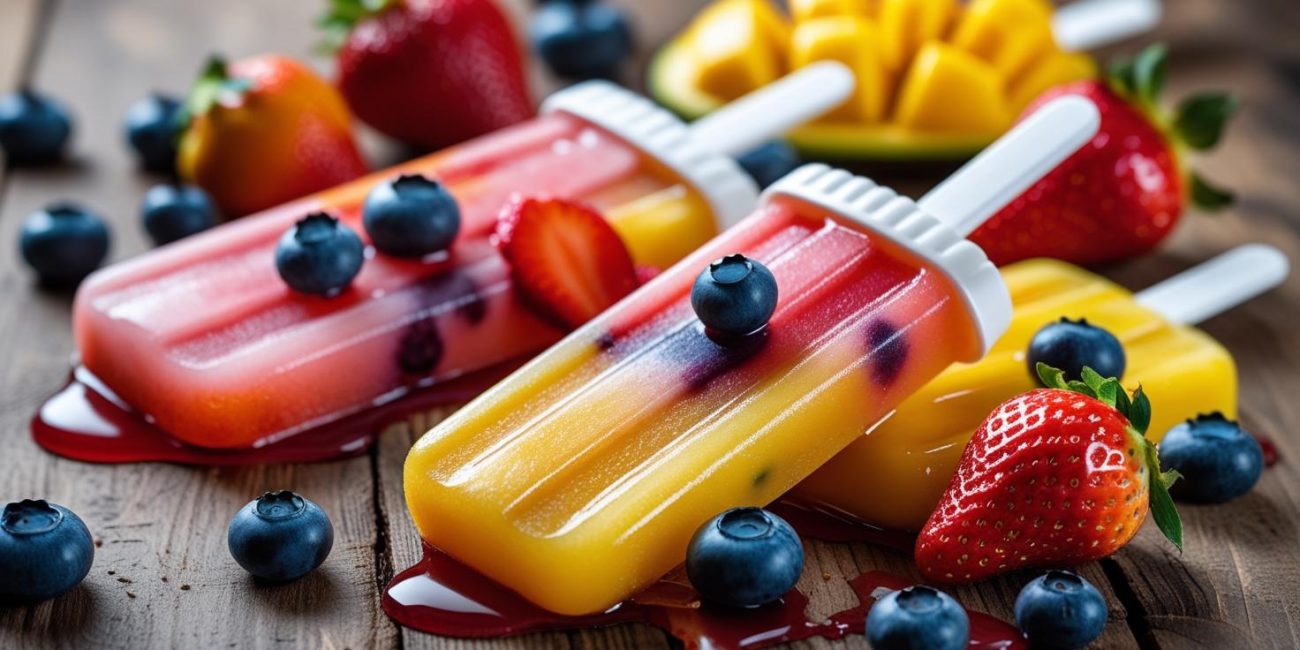 Homemade fruit ice lollies for the beach
