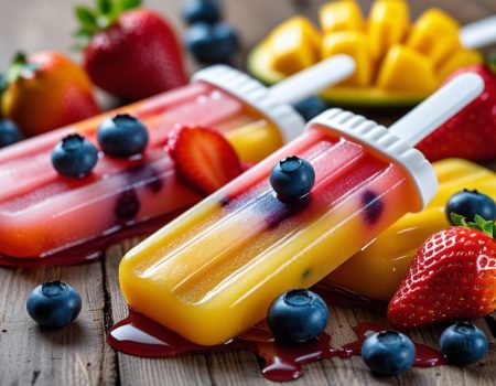 Homemade fruit ice lollies for the beach