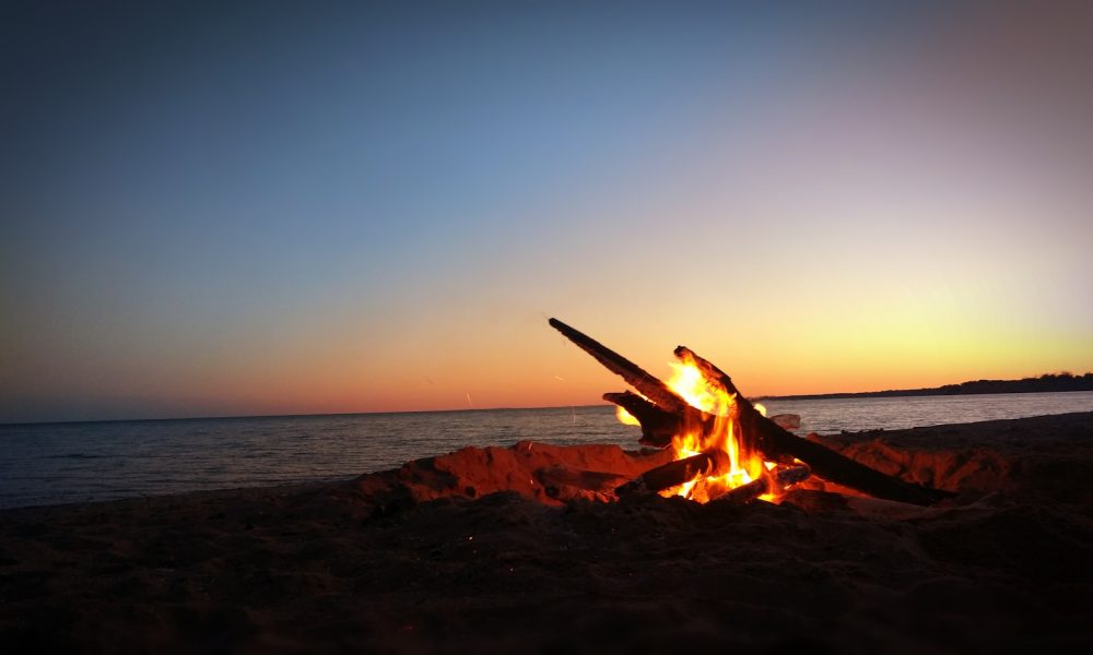 bonfire on beach