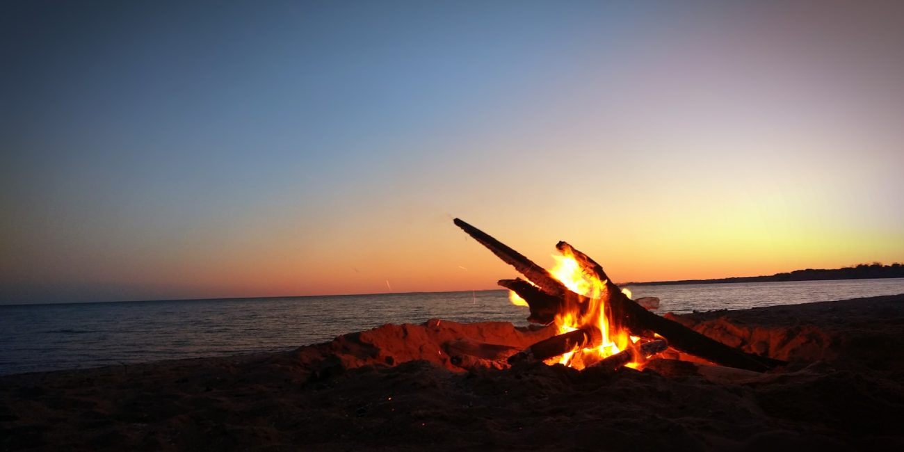 bonfire on beach