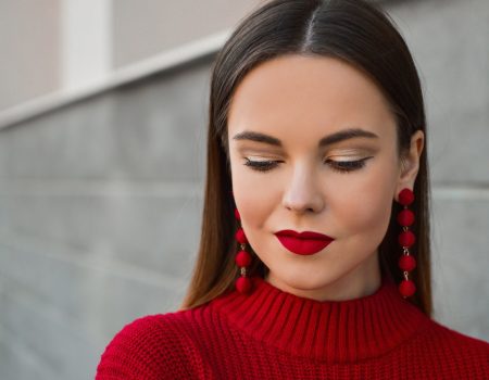 woman looking down