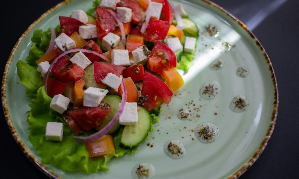 a plate of salad
