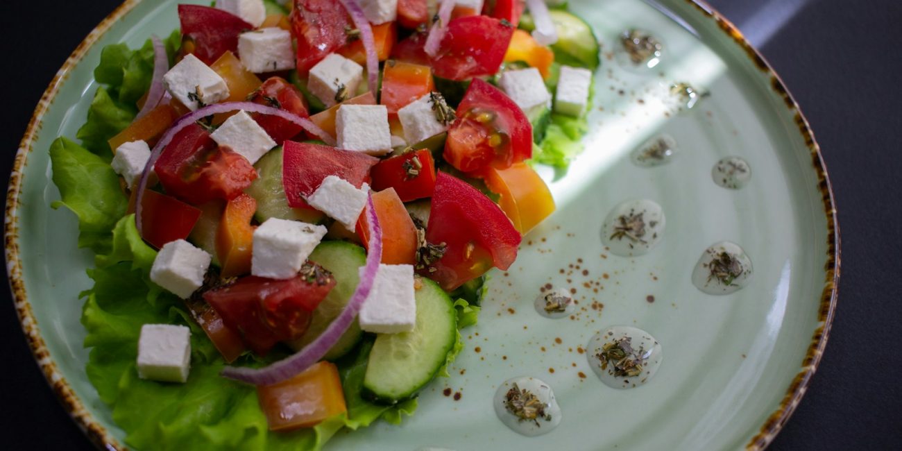 a plate of salad