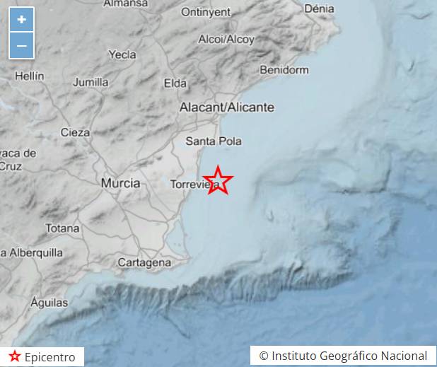 Earthquake hits, just off Torrevieja coast
