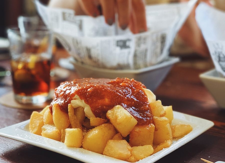 fried food with sauce