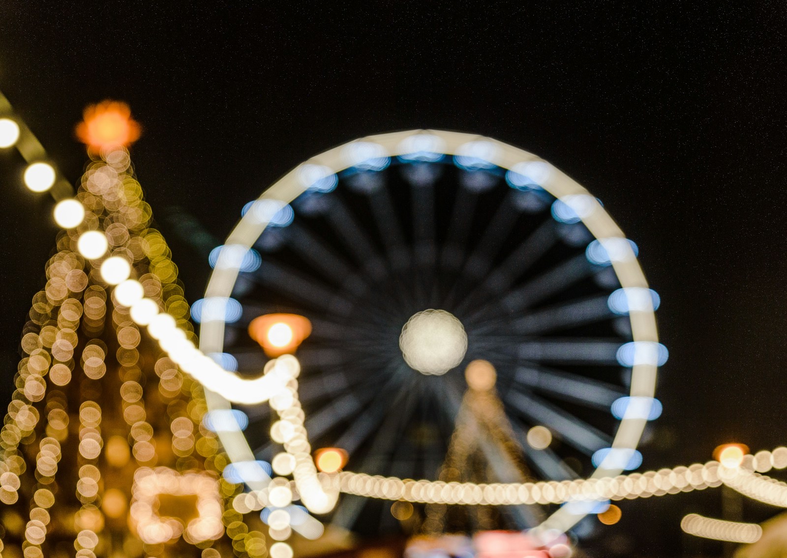 white ferris wheel during night
