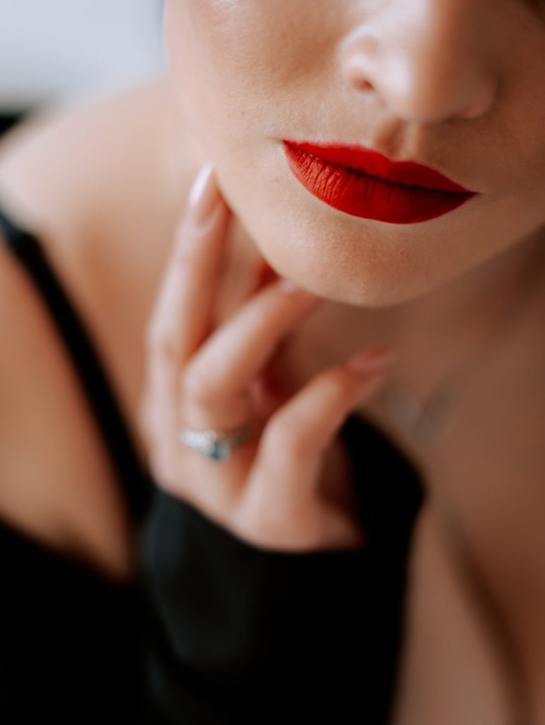a woman with a ring on her finger