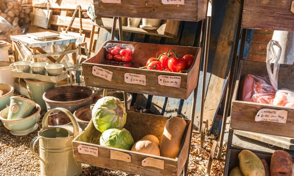 fruits on rack