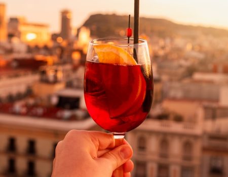 a person holding a wine glass
