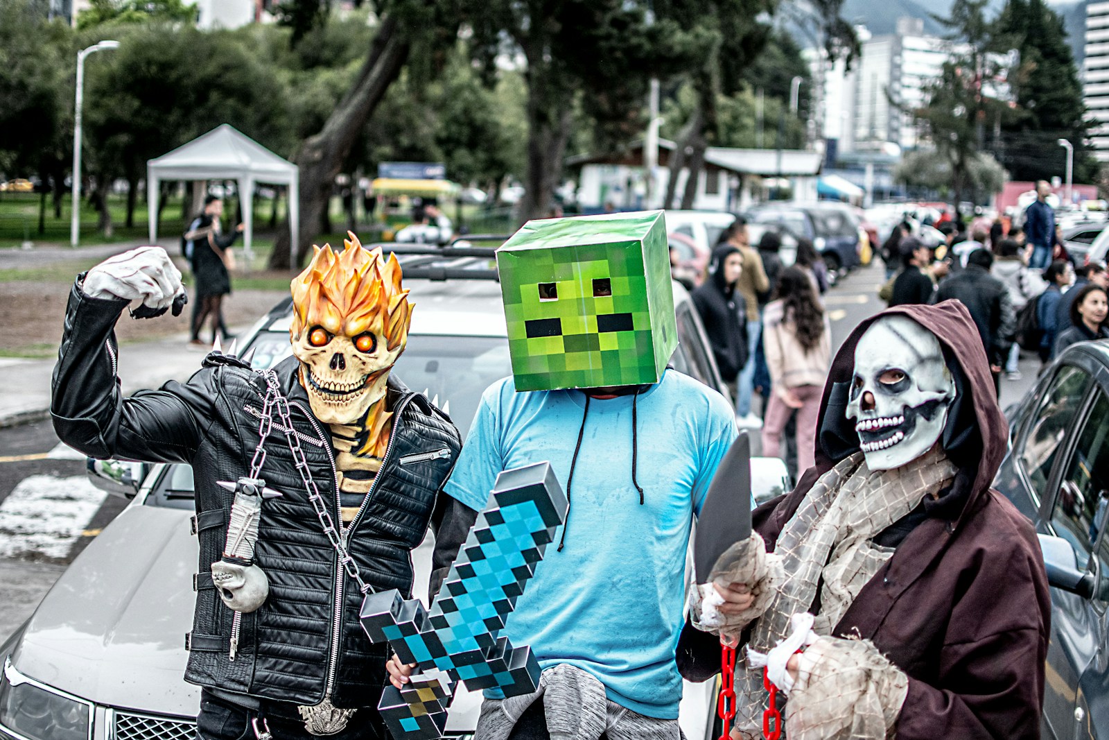 A group of people in costume standing next to each other