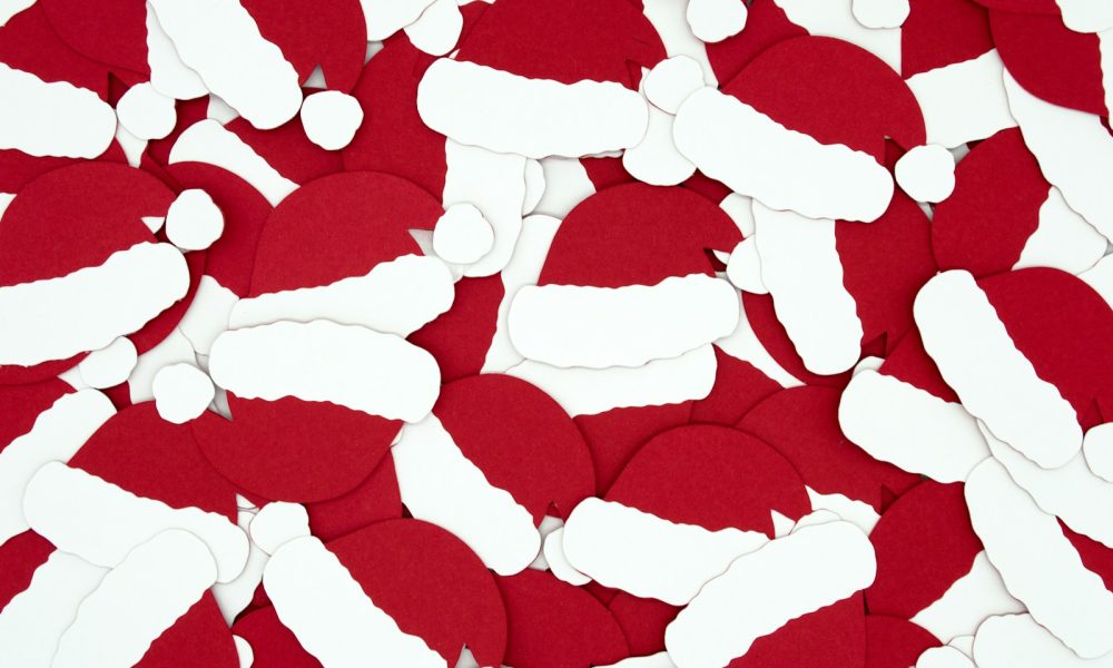 Christmas hats digital wallpaper