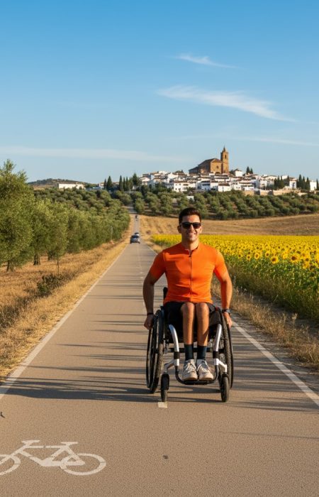 wheelchair user cycle path