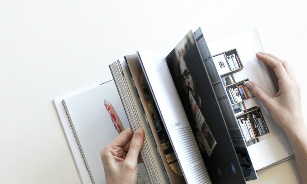 flat lay photography of opened book
